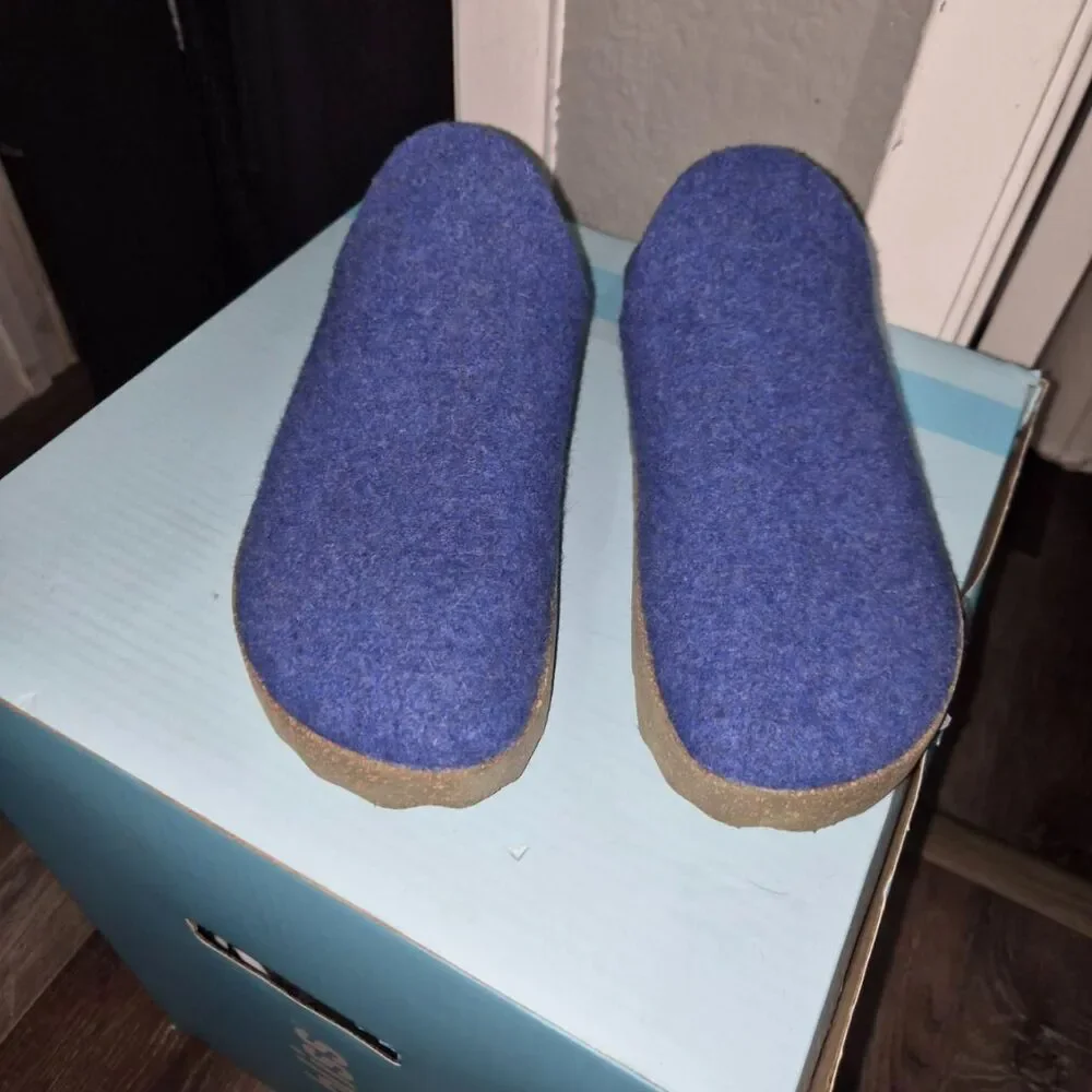ASPORTUGUESAS Wool Slippers Men's Blue and Purple Slippers